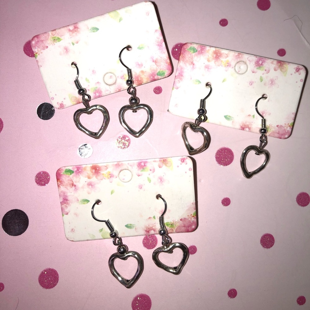 Only 3 in stock silver heart dangles